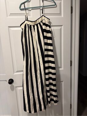 Black and White Striped Spaghetti Strap Maxi Dress. NWT